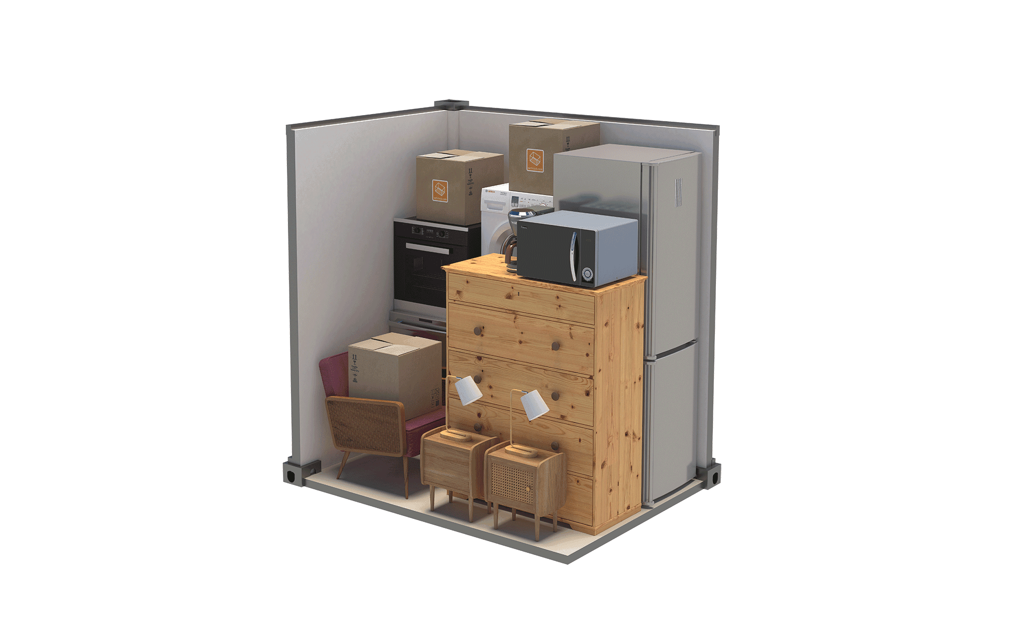 Image du box de 3m2 pour  7m3 avec les dimensions