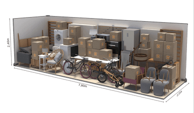 Image du box de 21m2 pour  57m3 avec les dimensions