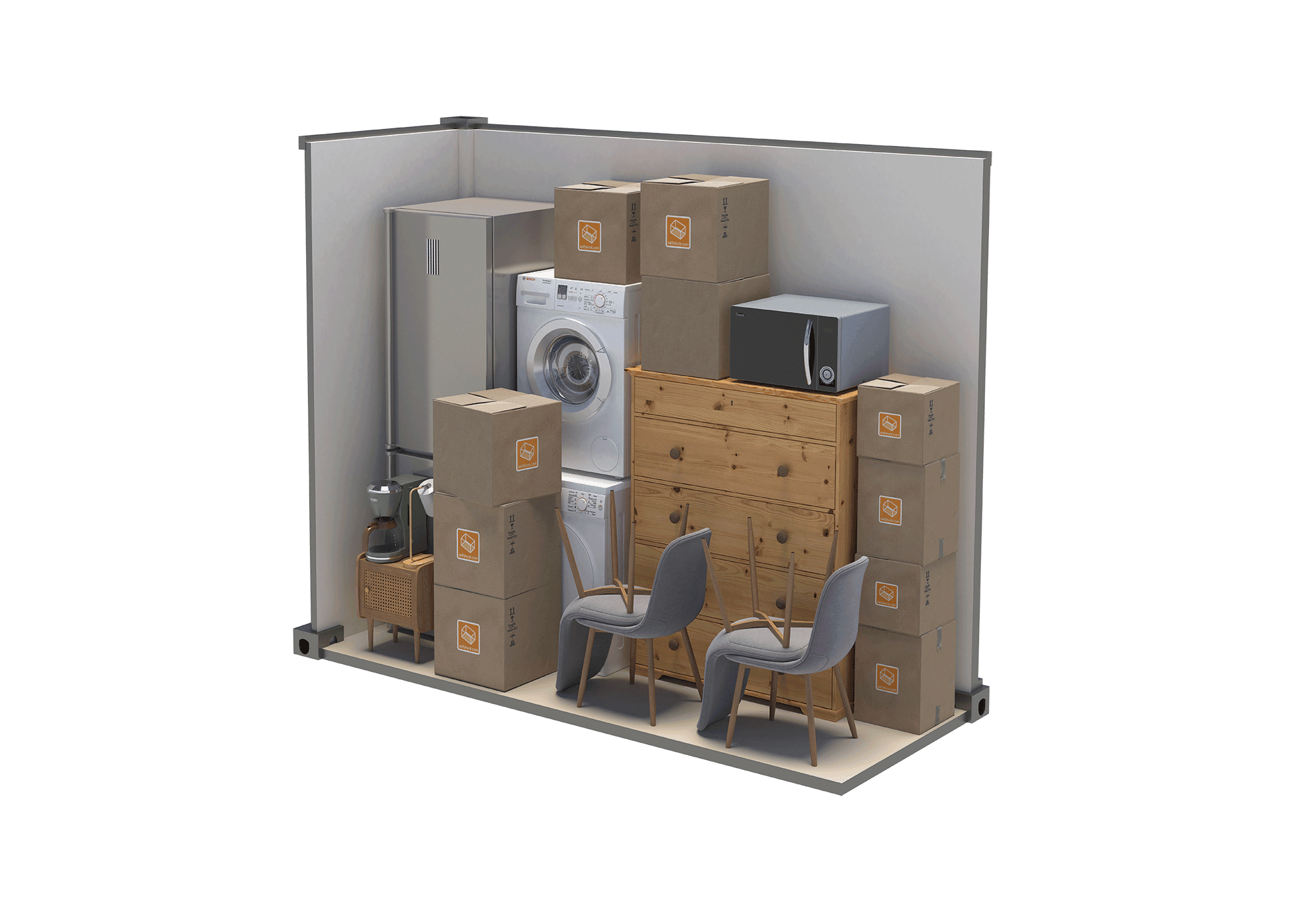 Image du box de 3.3m2 pour  7.9m3 avec les dimensions