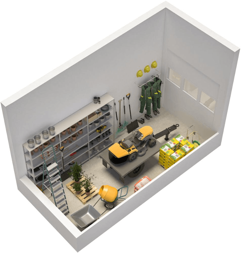 Image du box de 25m2 pour  130m3 avec les dimensions