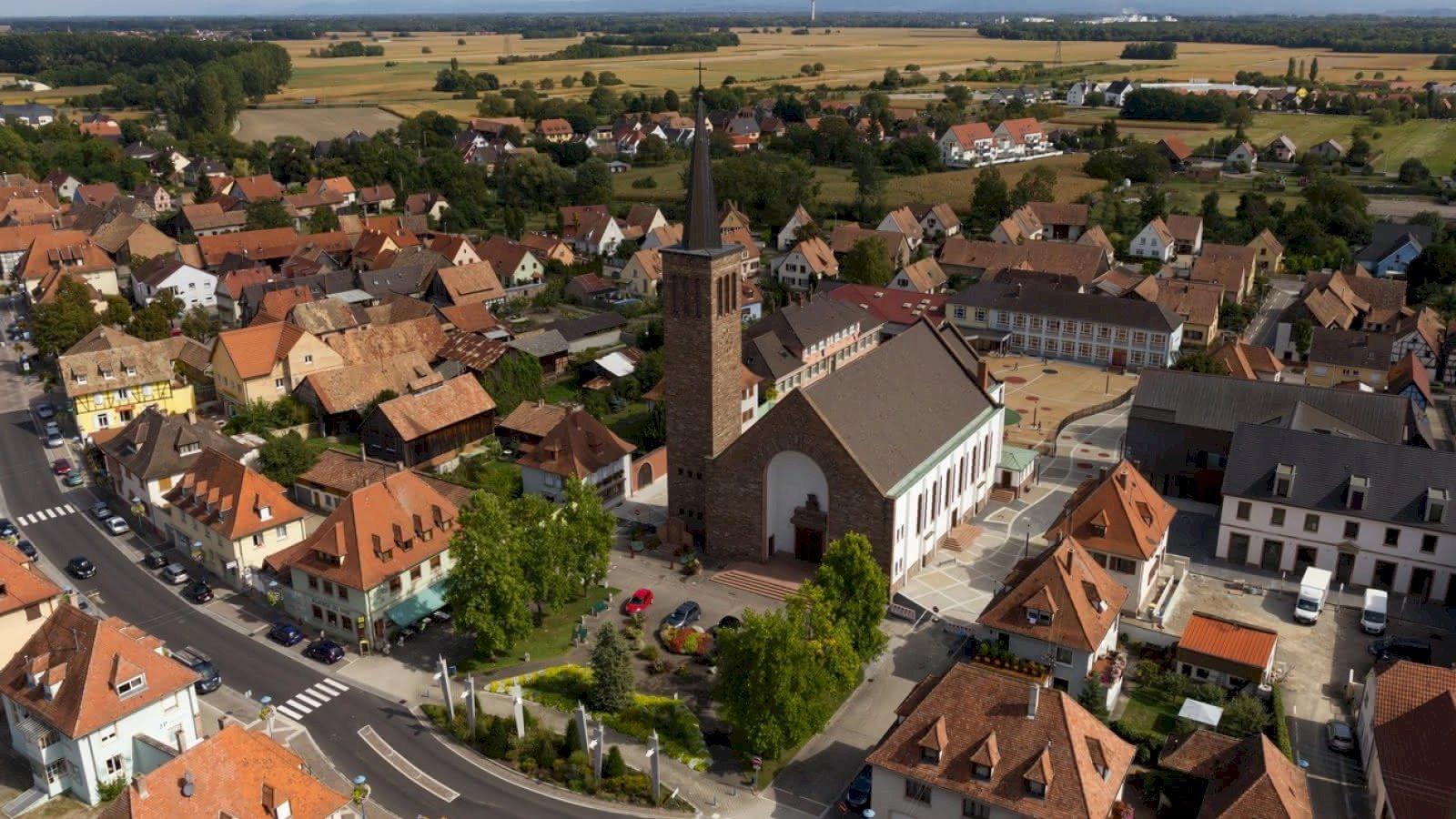 Photo du centre de Marckolsheim à proximité de Sélestat