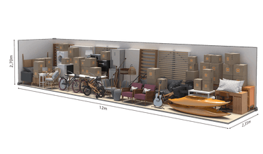 Image du box de 28m2 pour 75m3 avec les dimensions