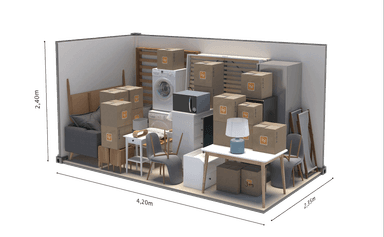 Image du box de 10m2 pour 24m3 avec les dimensions