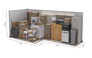 Image du box de 11m2 pour 25m3 avec les dimensions